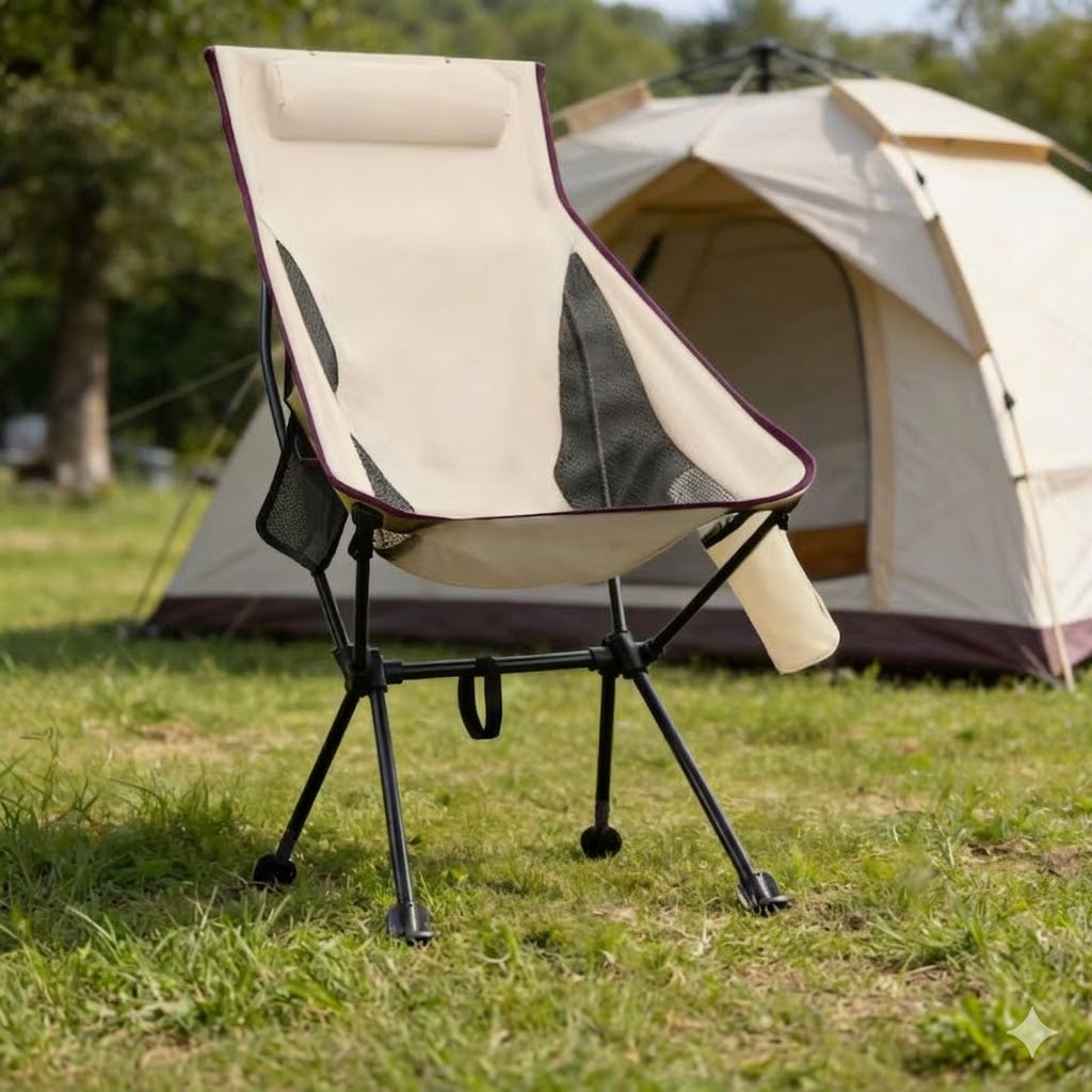 Chaise pliante camping légère portable avec sac de transport inclus