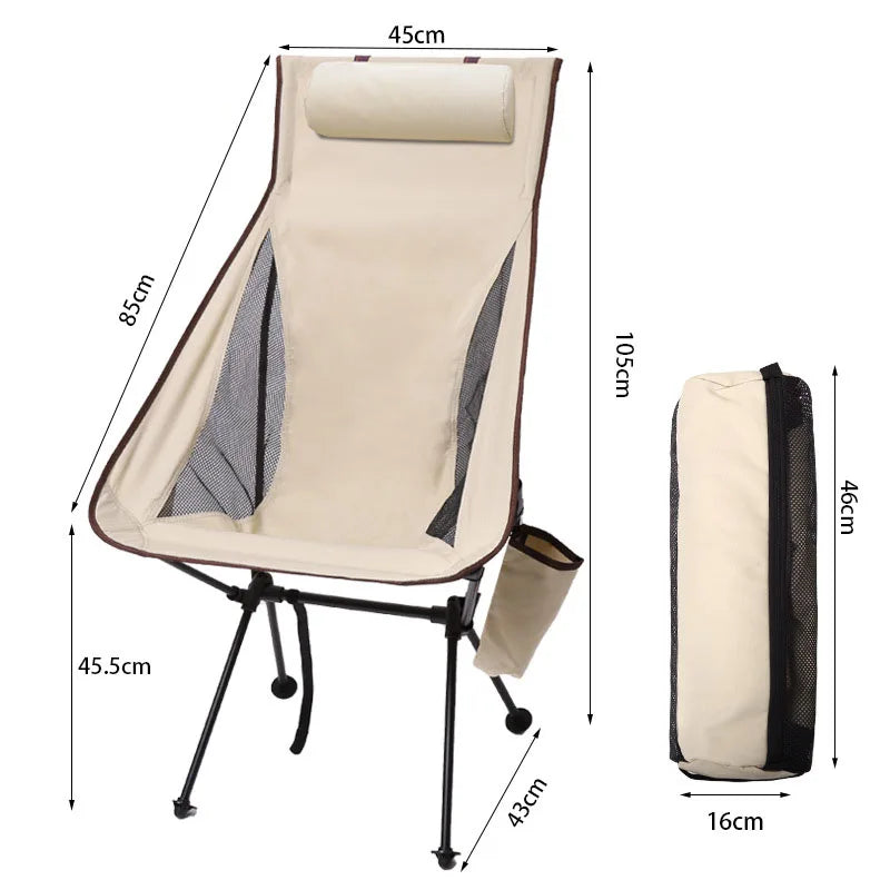Chaise pliante camping légère portable avec sac de transport inclus