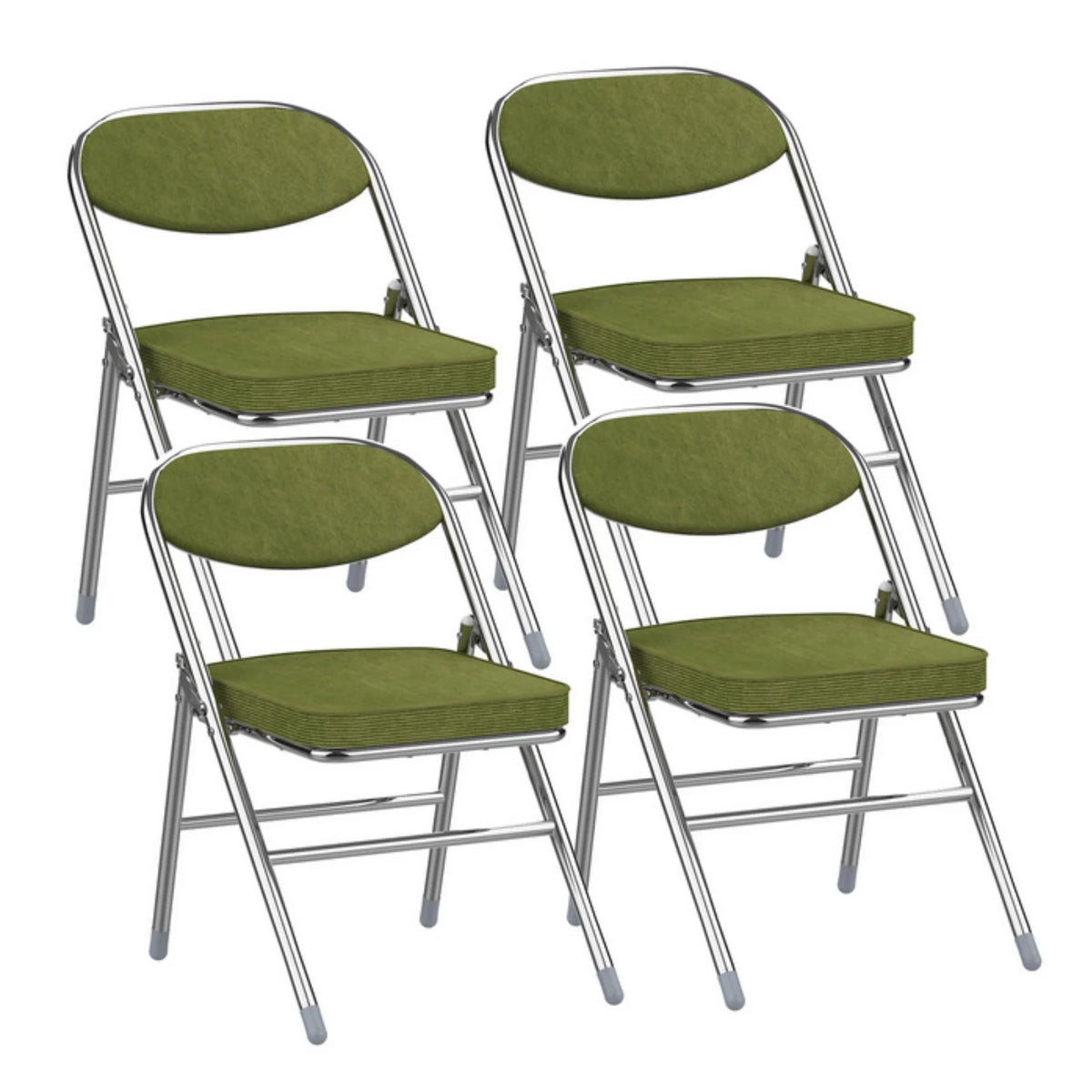 Chaise pliante salle à manger rembourrée velours côtelé – Lot de 2 ou 4