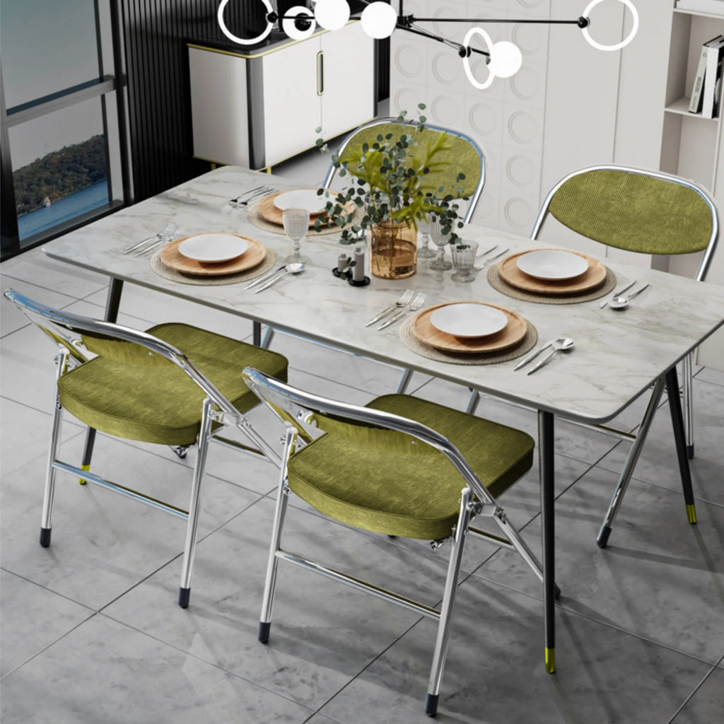 Chaise pliante salle à manger rembourrée velours côtelé – Lot de 2 ou 4