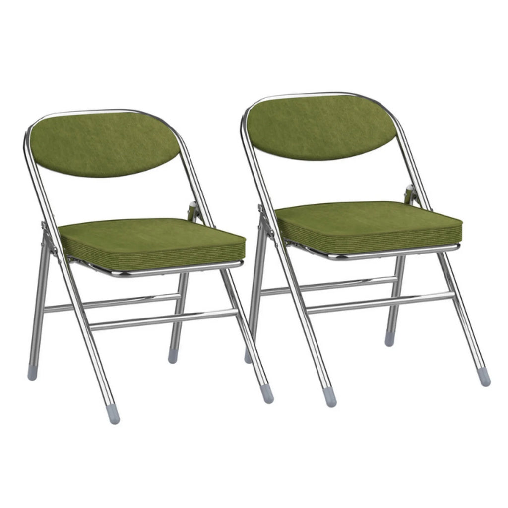 Chaise pliante salle à manger rembourrée velours côtelé – Lot de 2 ou 4